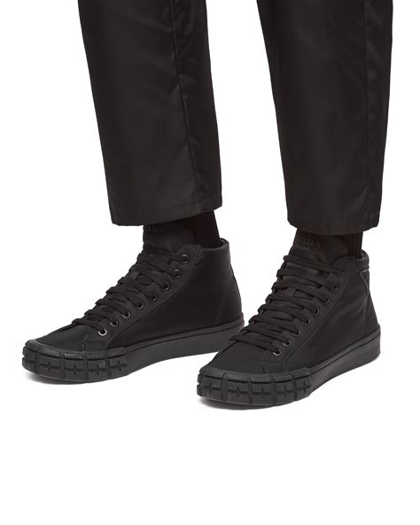 prada wheel sneaker black|high top prada sneakers.